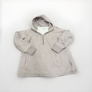 Varley Stirling Half-Zip Hoodie Womens Medium Beige Sweatshirt Pullover VAR01558